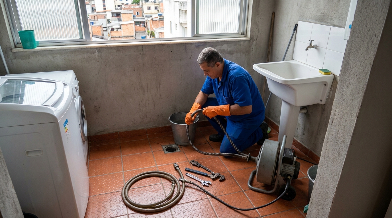 Desentupimento de ralo com equipamento em Carapicuíba‑SP