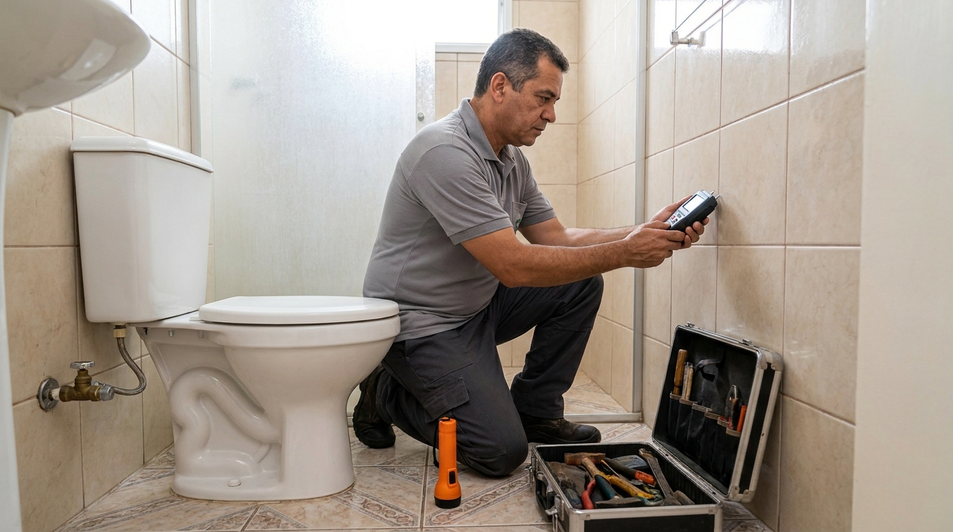Técnico de caça vazamento com detector em Carapicuíba‑SP